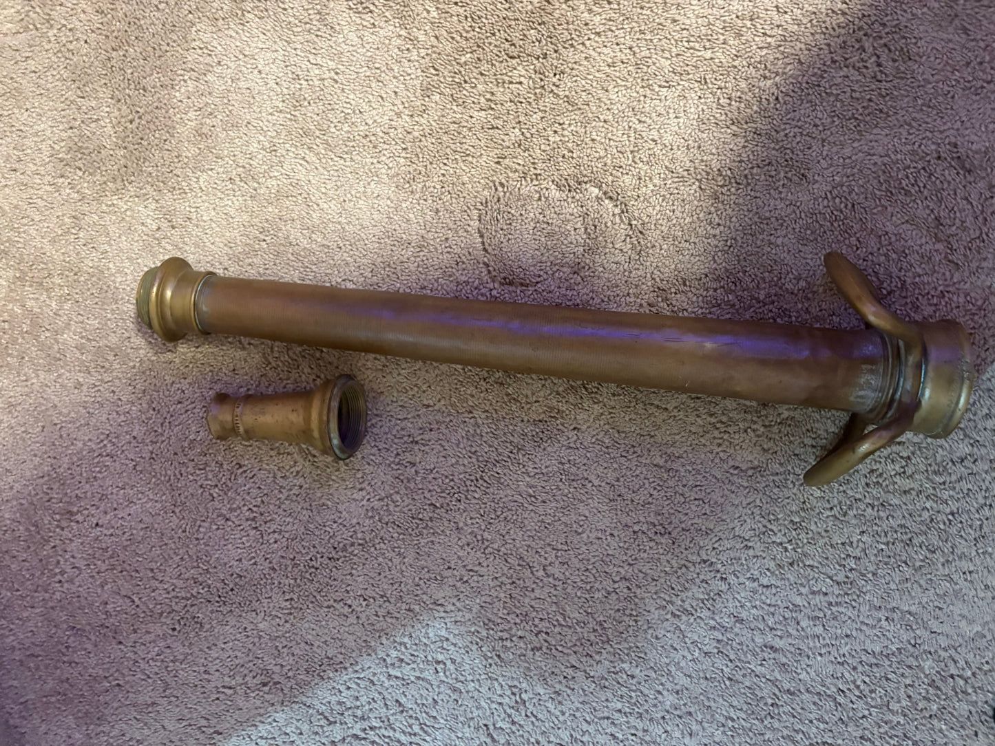SOLD - Antique Brass Fire Hose Nozzle