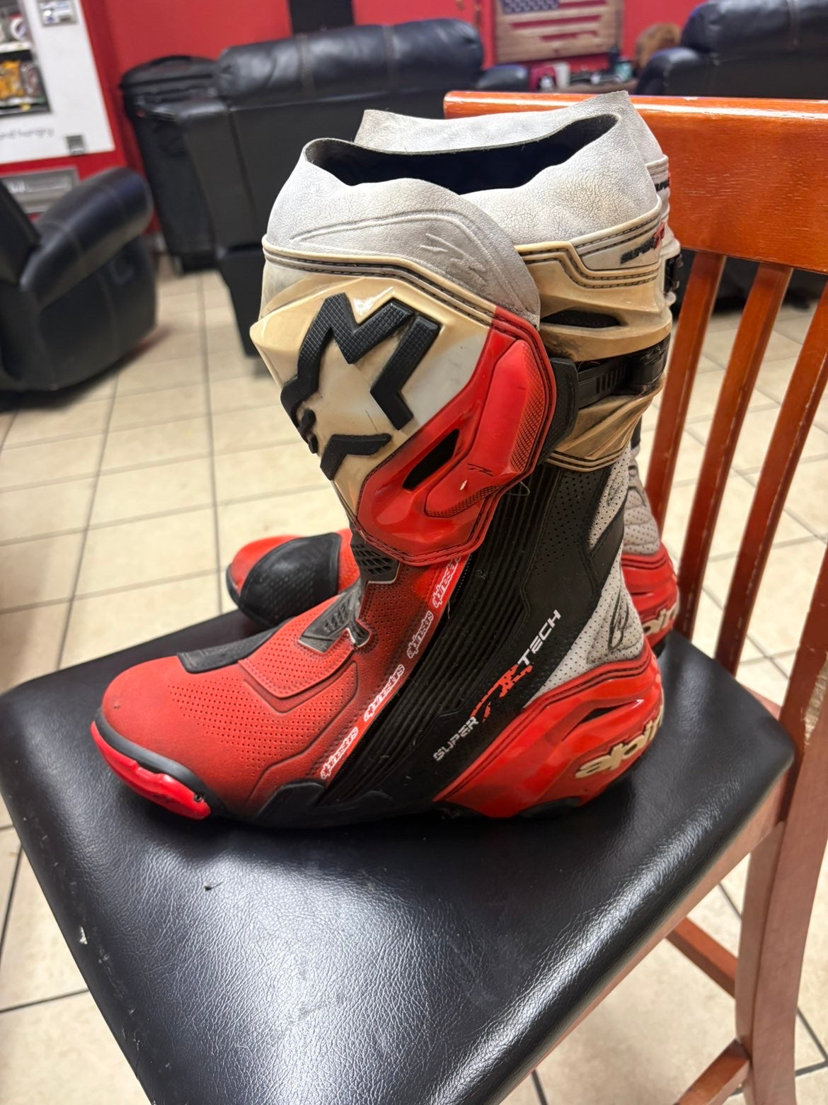 Alpinestars Supertech R Vented Motorcycle Racing Boots – Size 10.5